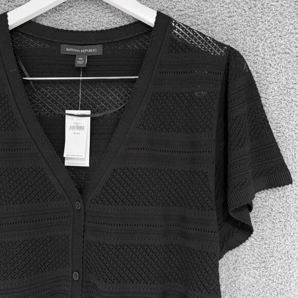 Banana Republic Short Sleeve Pointelle Lace Knit Cardigan / Top - Picture 1 of 7